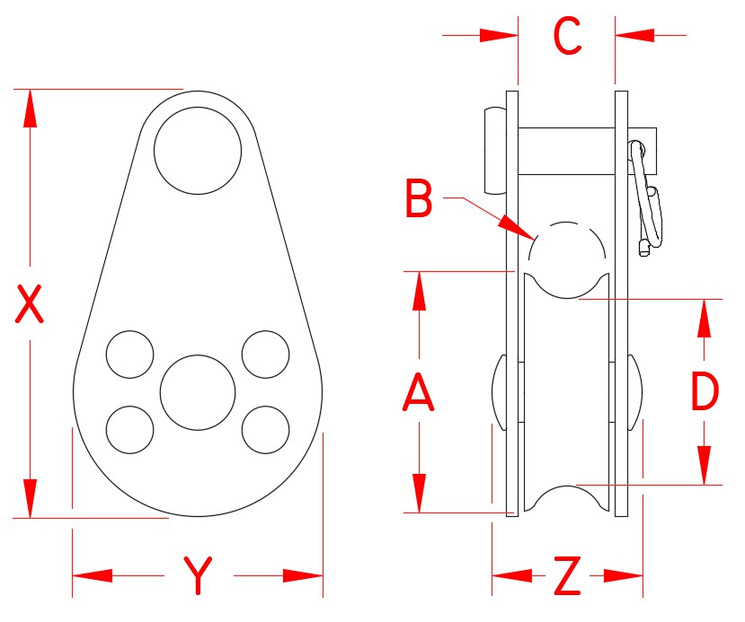Stainless Steel Pulley Block, S0405-RP25